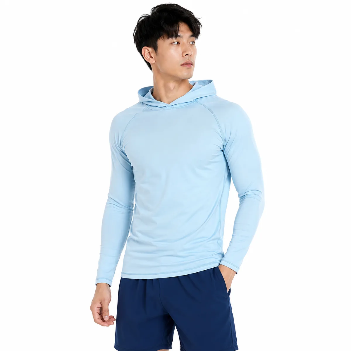 Men hooded rash guard product