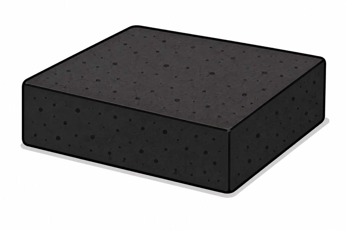 Neoprene sponge block before splitting